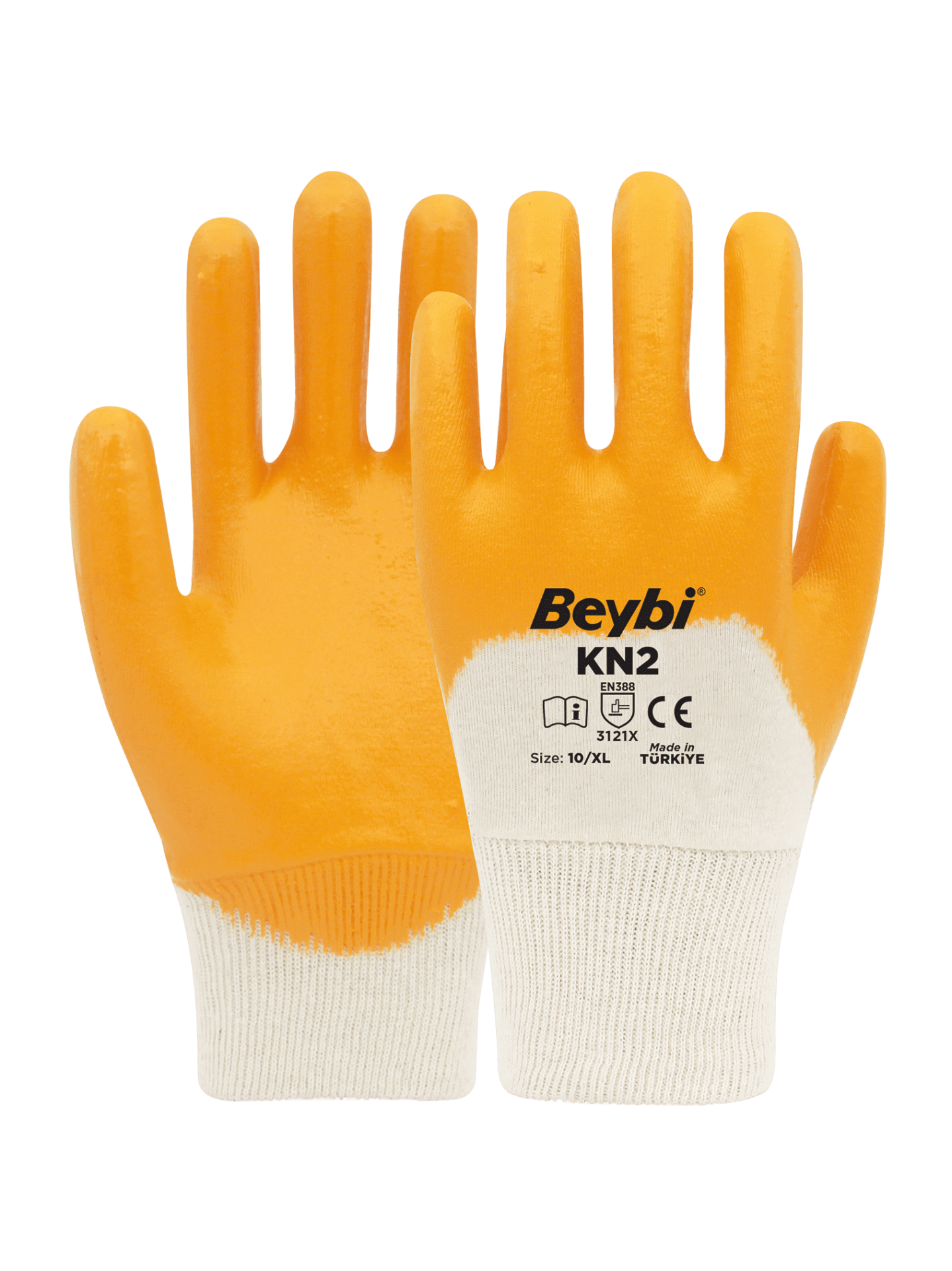 BEYBİ KN2 NİTRİL KAPLI PAMUK ELDİVEN NO:10