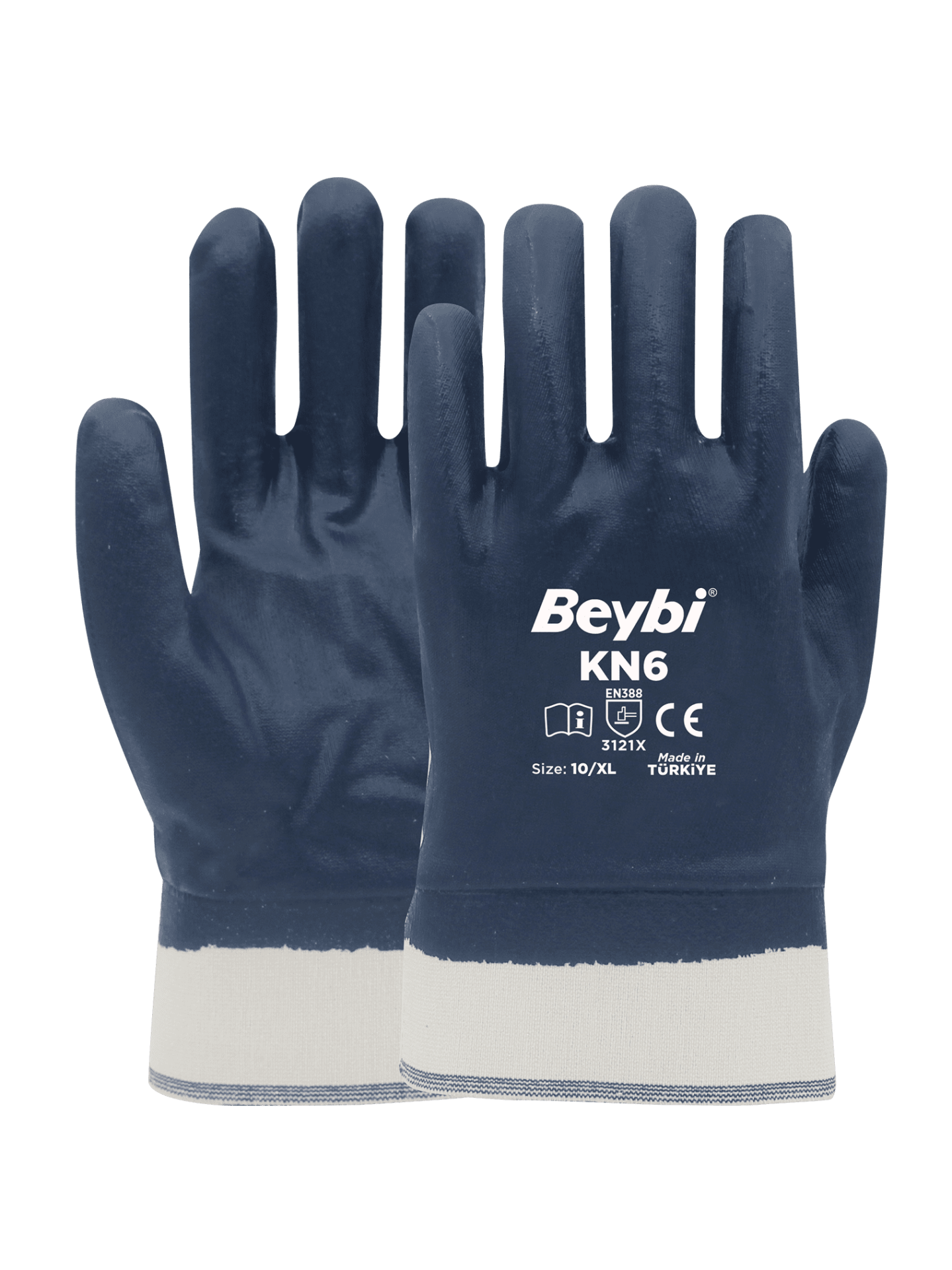 BEYBİ KN6 YÜKSEK PERFORMANS NİTRİL KAPLI PAMUK ELDİVEN NO:10