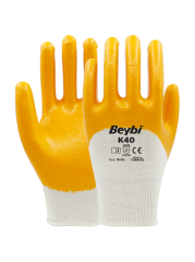 BEYBİ K40 NİTRİL KAPLI PAMUK ELDİVEN NO:10