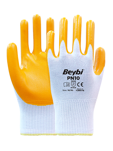 BEYBİ PN10 NİTRİL KAPLI POLYESTER ELDİVEN NO:10