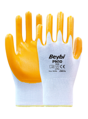 BEYBİ PN10 NİTRİL KAPLI POLYESTER ELDİVEN NO:10