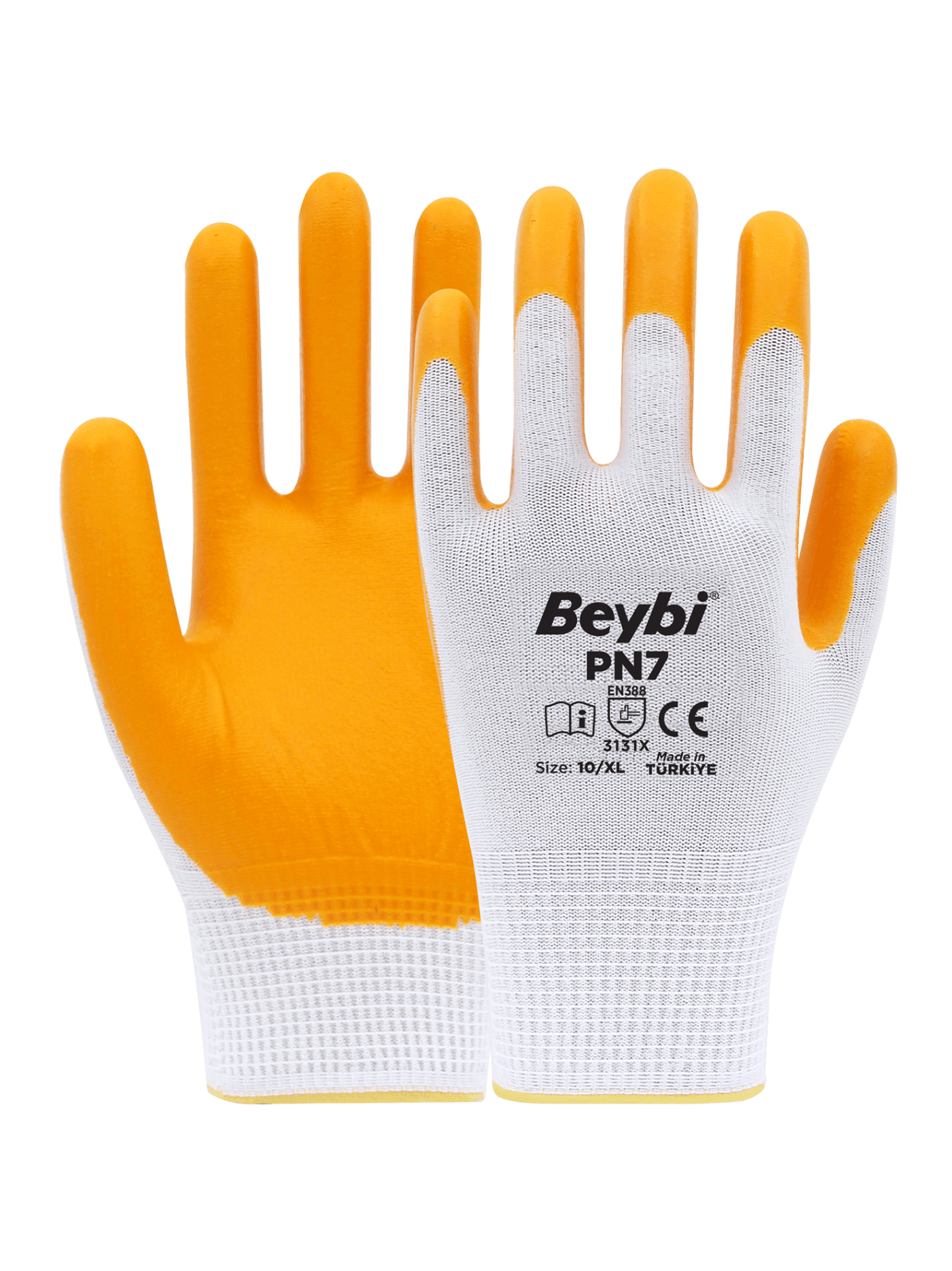 BEYBİ PN7 NİTRİL KAPLI POLYESTER ELDİVEN NO:10