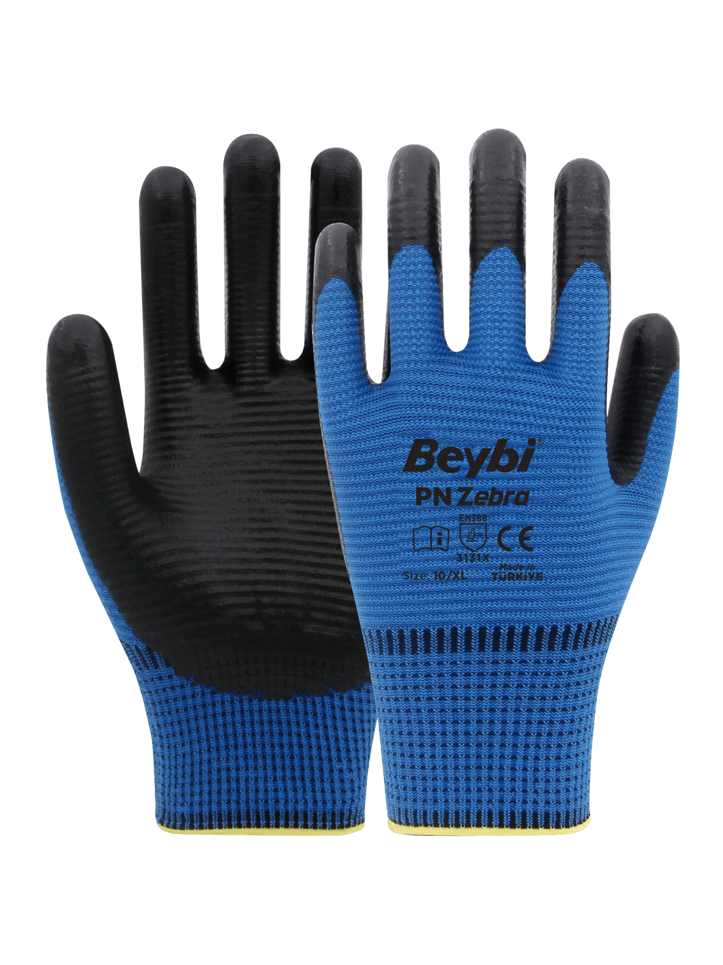 BEYBİ PN ZEBRA NİTRİL KAPLI POLYESTER ELDİVEN NO:10