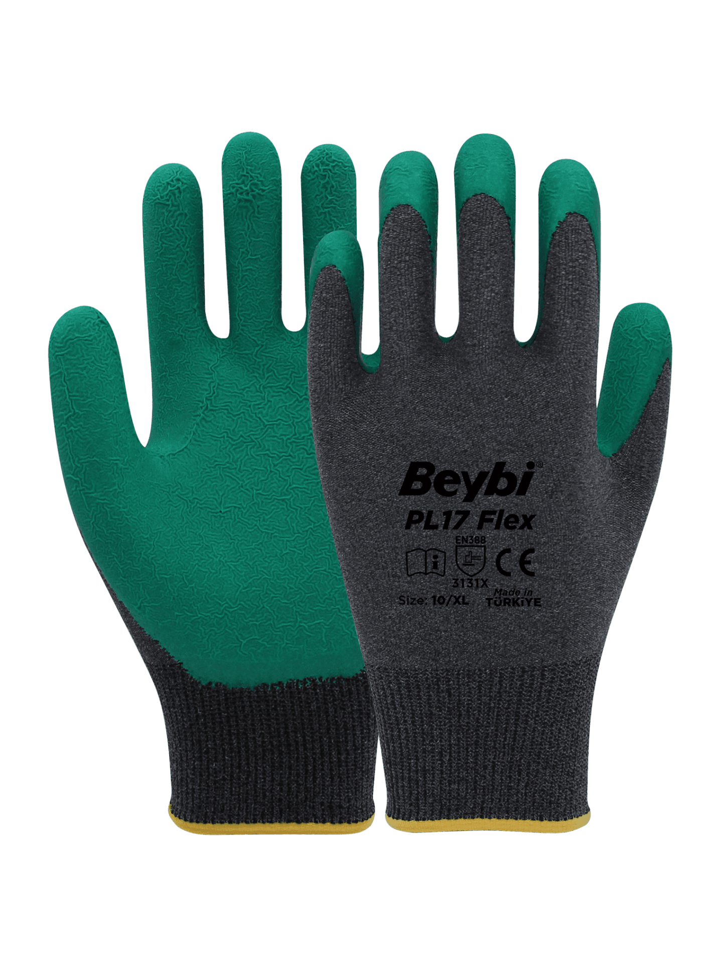 BEYBİ PL-17 FLEX LATEKS KAPLI POLYESTER LİKRALI ELDİVEN NO:10