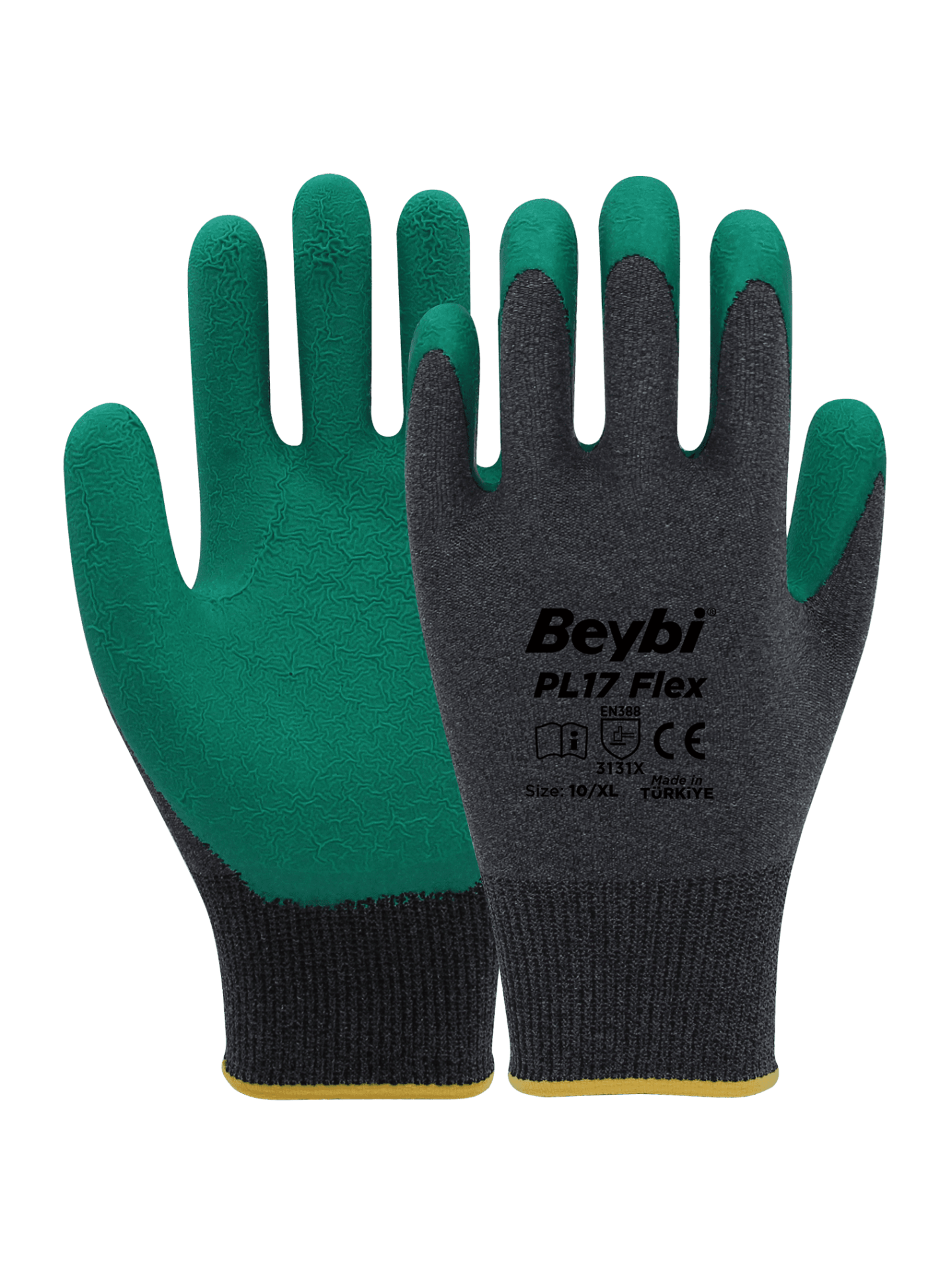 BEYBİ PL-17 FLEX LATEKS KAPLI POLYESTER LİKRALI ELDİVEN NO:10
