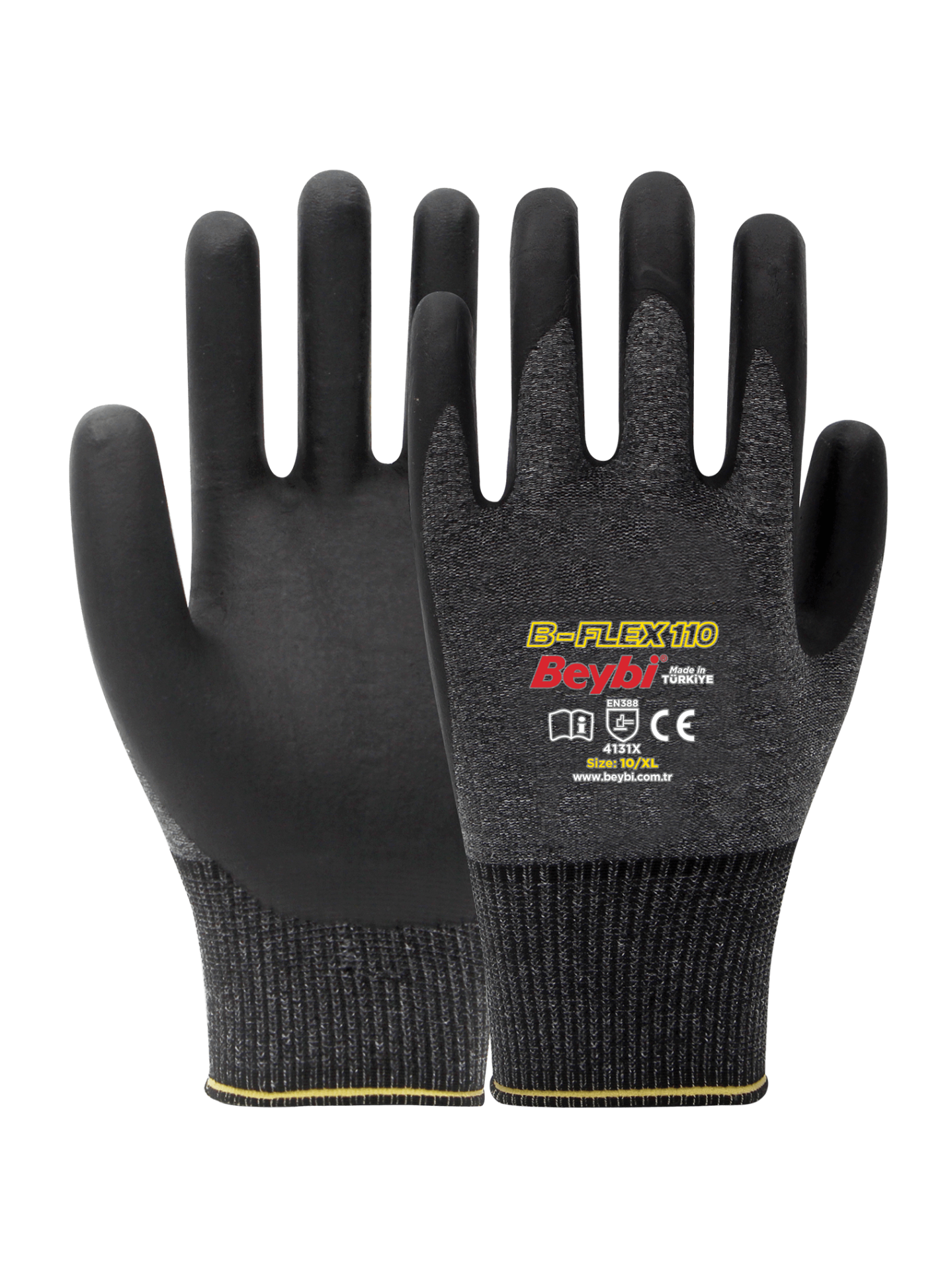 BEYBİ B-FLEX110 KÖPÜK NİTRİL KAPLI LİKRALI POLYESTER ELDİVEN NO:10