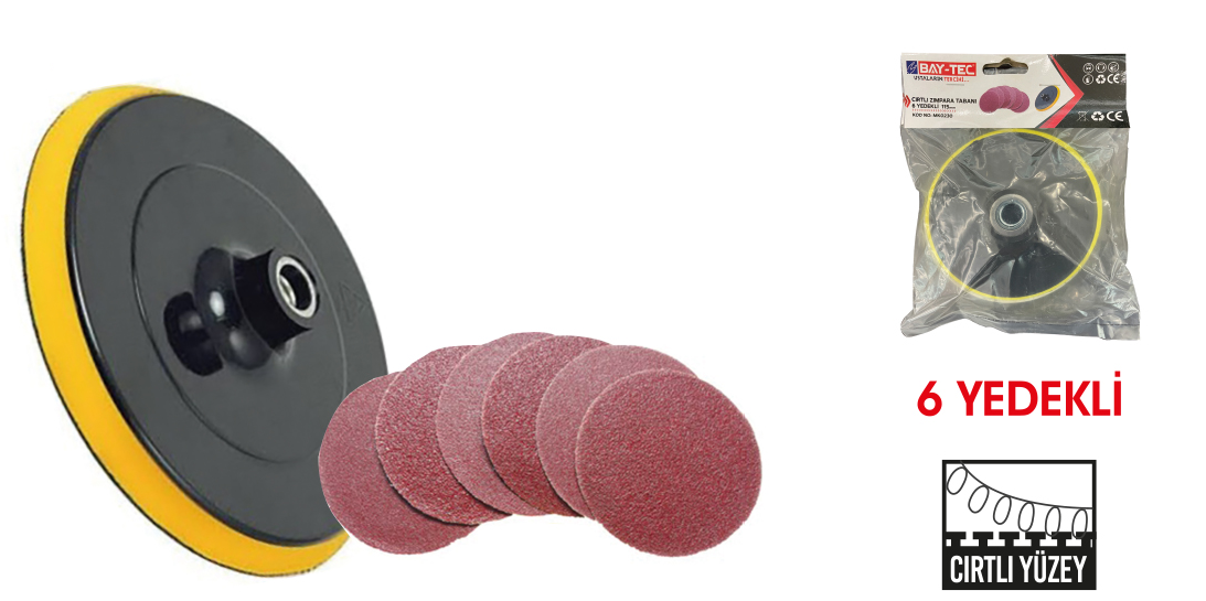 CIRTLI DİSK ZIMPARA YEDEKLİ 115 MM