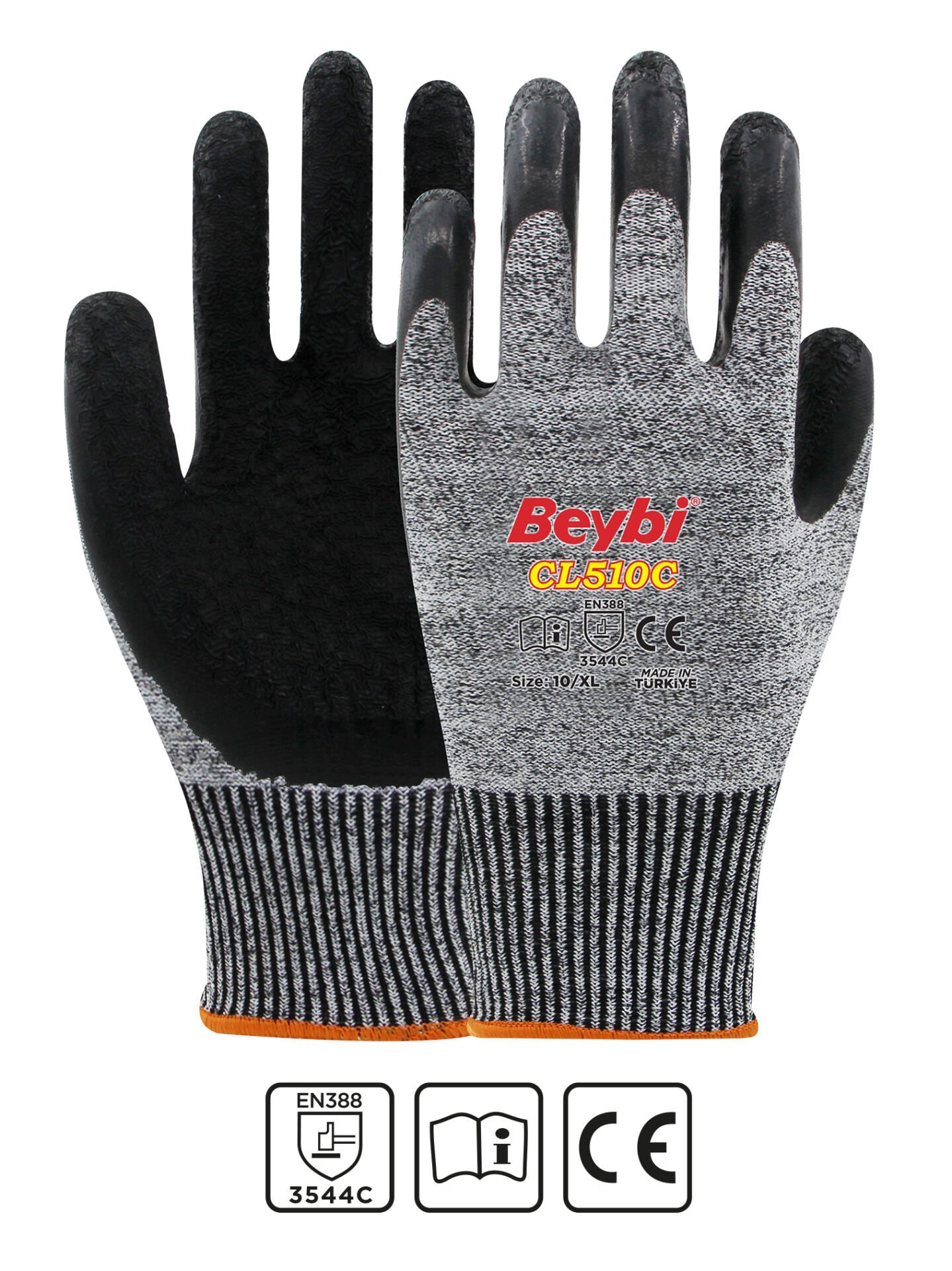 BEYBİ CL510C LATEKS KAPLI KESİLMEYE KARŞI DİRENÇLİ ELDİVEN NO:10